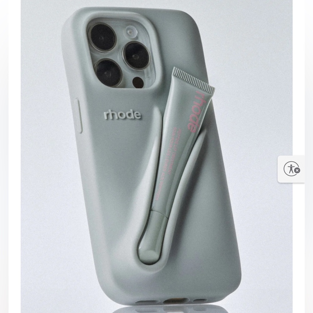 Rhode Lip Phone case. Grey. Fits iPhone 16 pro. New without tags.
